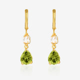 Olive Green CZ Stone Drop Earrings E45