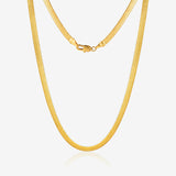 Unisex Snake Herringbone Necklace With 24K gold-plated