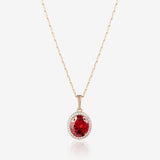 Oval Pendant Necklaces Blue Green Red Styles