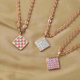 CZ Stone Chunky Necklace With Square Shape