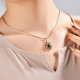 Lucky Heart Pendant Necklace Blue Green Red