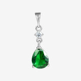 Silver-Plated Red Green Pendant P162 P163