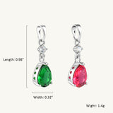 Silver-Plated Red Green Pendant P162 P163