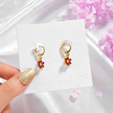 Petal-Shaped Drop Earrings E43 E44