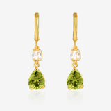 Olive Green CZ Stone Drop Earrings E45