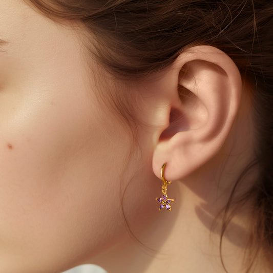 Star-Shaped Drop Earrings E46 E47