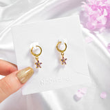 Star-Shaped Drop Earrings E46 E47