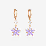 Purple Snowflake Drop Earrings E55