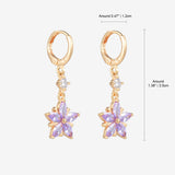 Purple Snowflake Drop Earrings E55