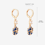 Deep Sea Blue CZ Stone Drop Earrings E56