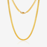 Unisex Snake Herringbone Necklace With 24K gold-plated