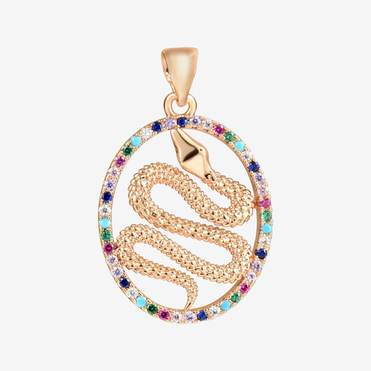 18K Gold Plated Snake Pendant P164