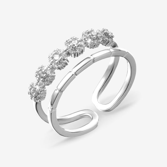 Silver-Plated Open Ring R72