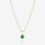 Lucky Suqare Pendant Necklace With 24K gold-plated