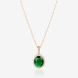 Oval Pendant Necklaces Blue Green Red Styles