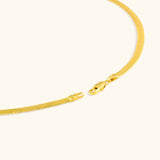 Unisex Snake Herringbone Necklace With 24K gold-plated