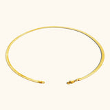 Unisex Snake Herringbone Necklace With 24K gold-plated