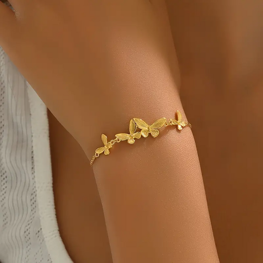 Butterfly Thin Bracelet With 24K Gold-plated C123