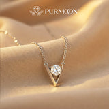 [Pure V Necklace] Clean. Confident. Real. A minimal diamond look, made for real life.