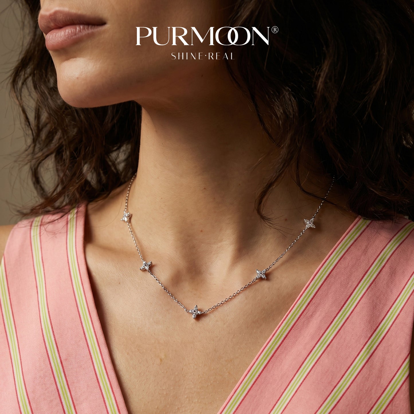 [Clover Spark] Moissanite Necklace
