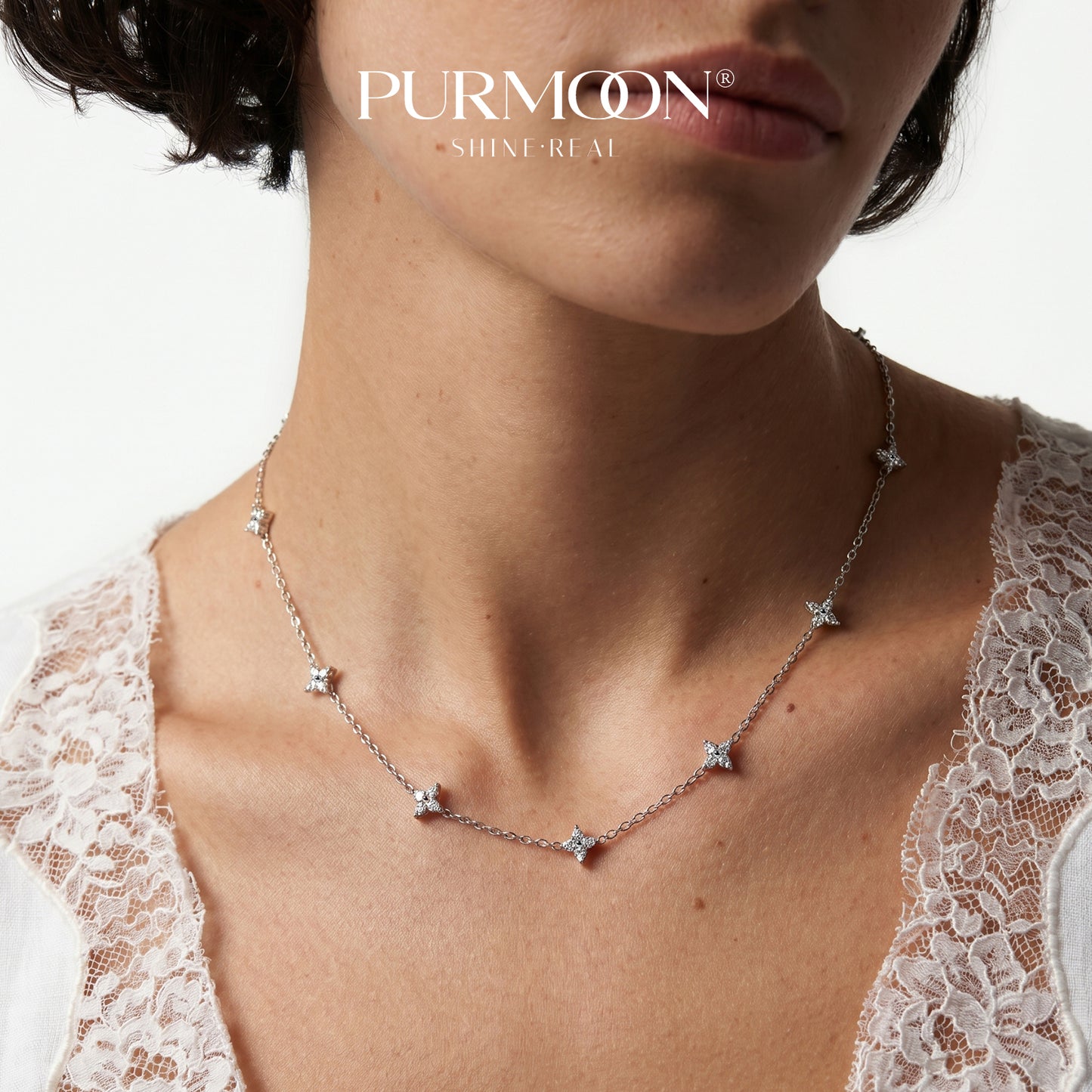 [Clover Spark] Moissanite Necklace