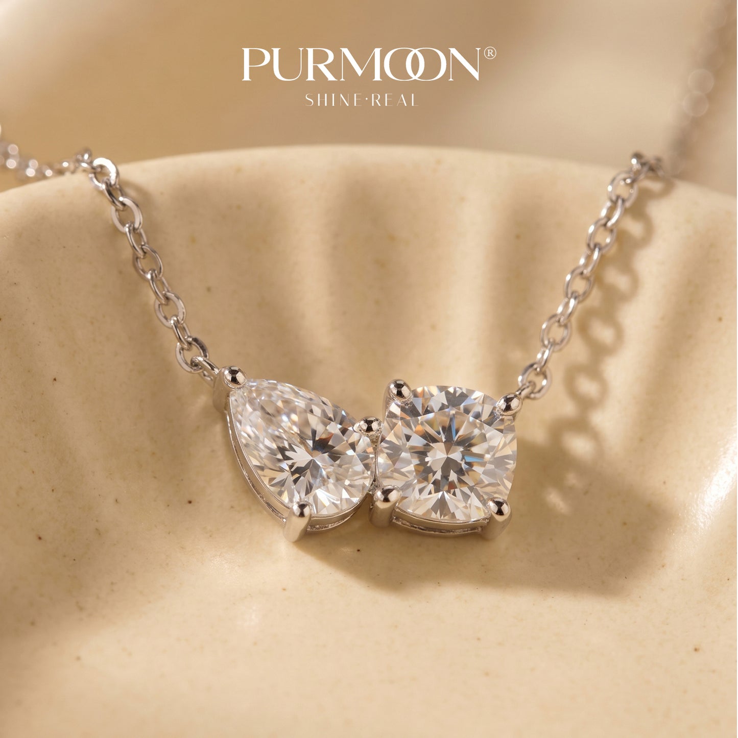 [Grace · Twin Glow] Moissanite Necklace