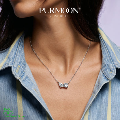 [Grace · Twin Glow] Moissanite Necklace