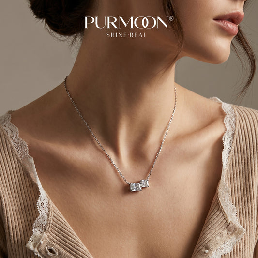 [Aura ·Twin Glow] Moissanite Necklace