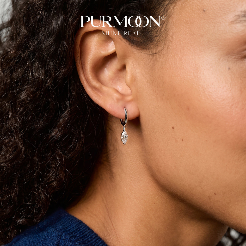 Marquise Drop Hoops