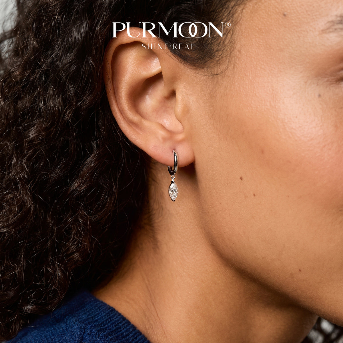 Marquise Drop Hoops