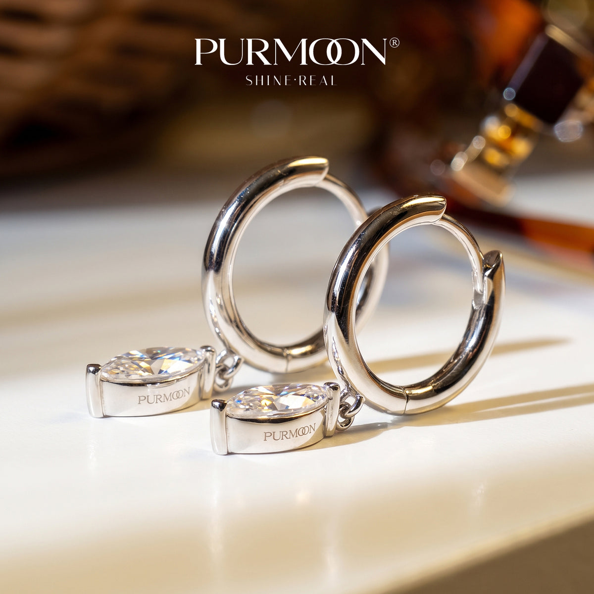 Marquise Drop Hoops