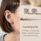 [Round Spark Collection] Moissanite Earrings