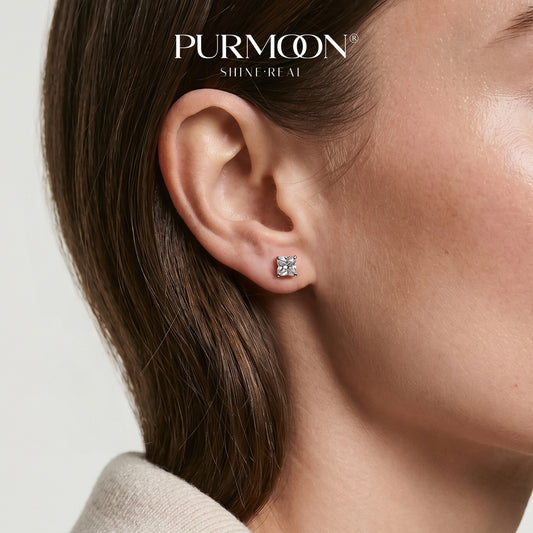 [Unique Clover Cut] Moissanite Earrings