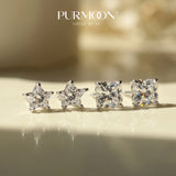 [Unique Clover Star Cut] Moissanite Earrings