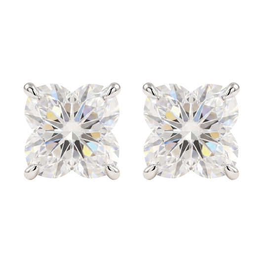 [Unique Clover Cut] Moissanite Earrings
