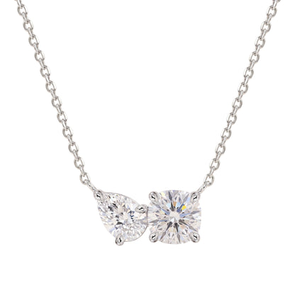 [Grace · Twin Glow] Moissanite Necklace