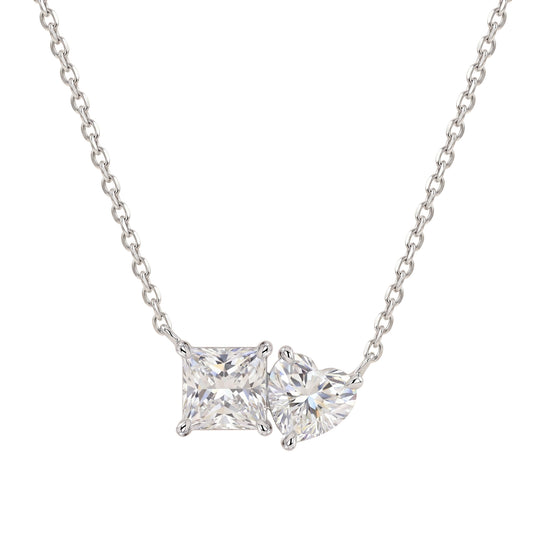 [Amour · Twin Glow] Moissanite Necklace