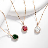 Oval Pendant Necklaces Blue Green Red Styles