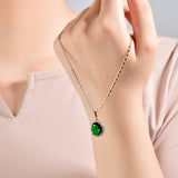 Oval Pendant Necklaces Blue Green Red Styles