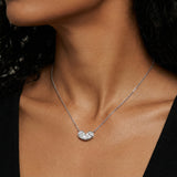 Linked Hearts Moissanite Necklace 2×1CT Pear-Cut Hearts Meaningful Heart Valentine