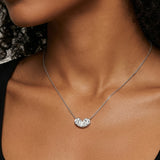 Linked Hearts Moissanite Necklace 2×1CT Pear-Cut Hearts Meaningful Heart Valentine