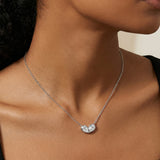 Linked Hearts Moissanite Necklace 2×1CT Pear-Cut Hearts Meaningful Heart Valentine
