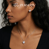 Princess Cut Necklace For Women D Color VVS1 925 Sterling Silver Jewelry